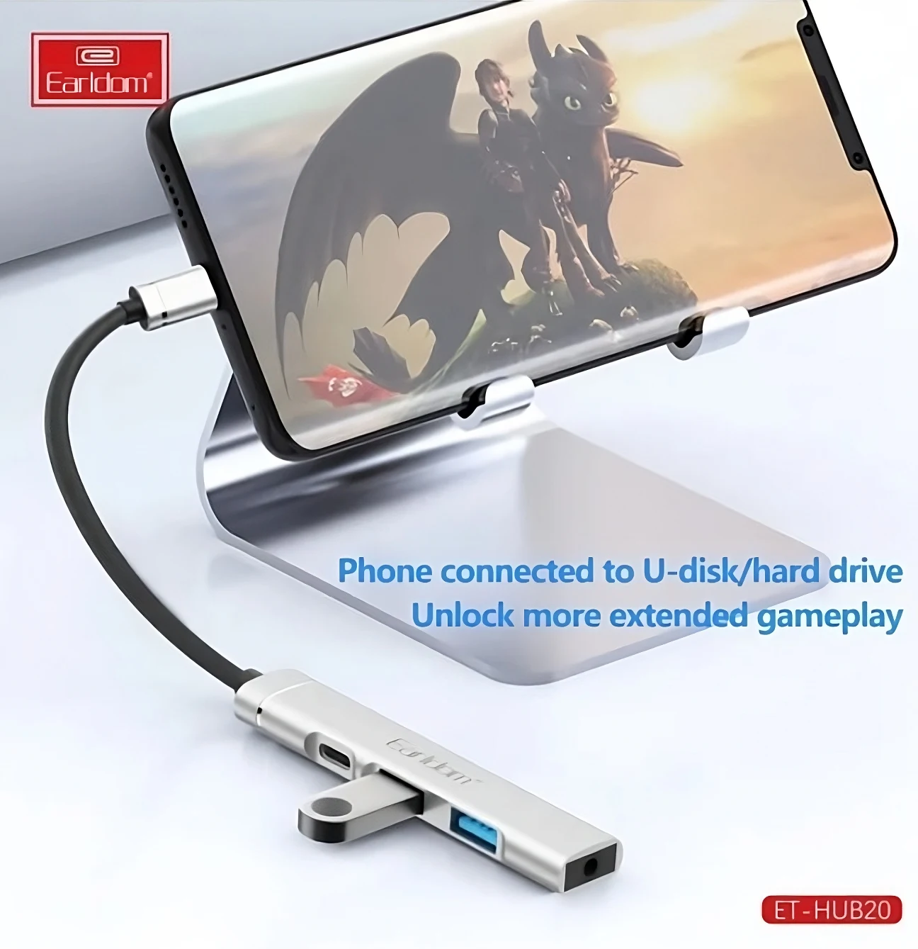 Earldom ET-HUB20 USB-C Hub with 4 USB 3.0 Ports