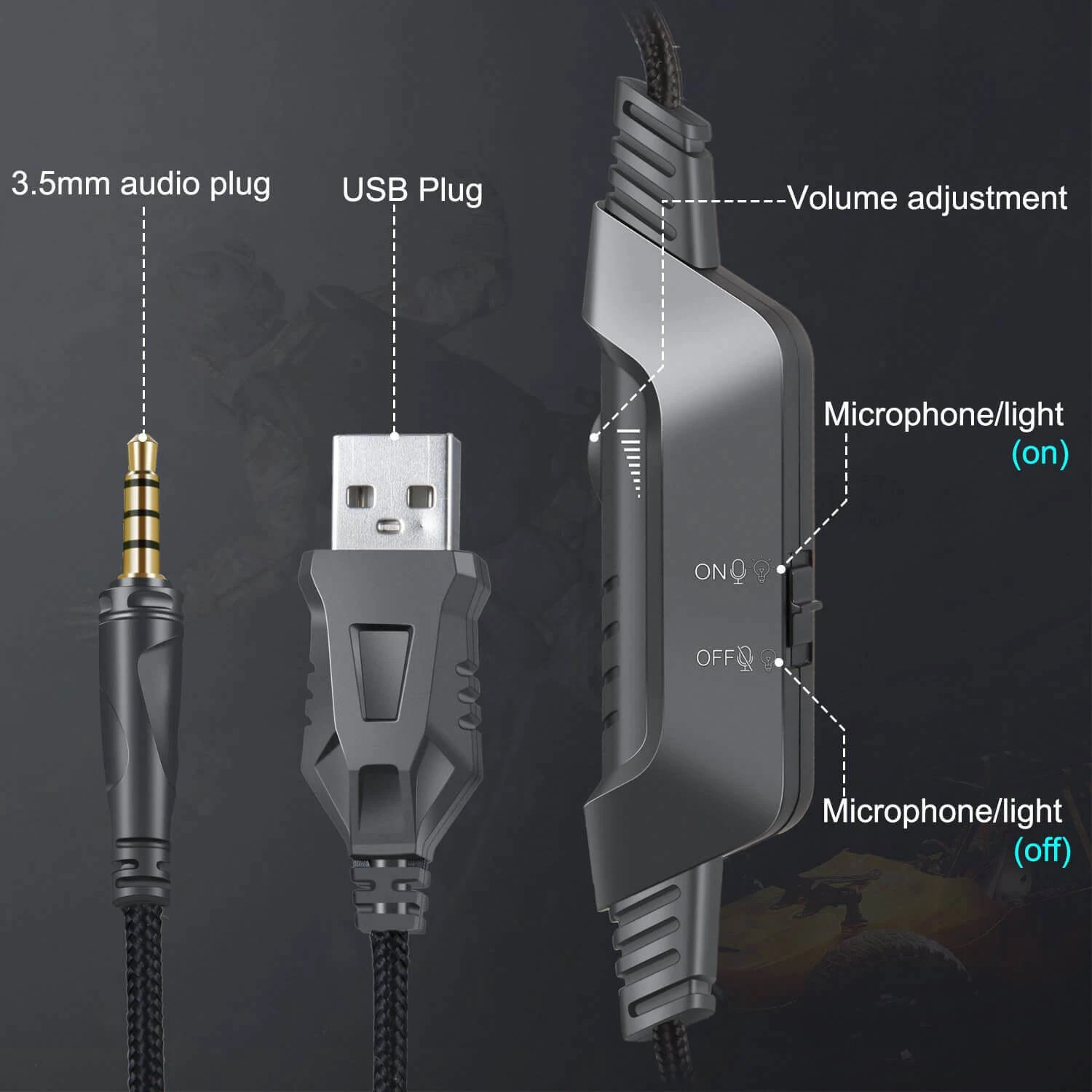 ONIKUMA K6 Wired Gaming Headphone - RGB