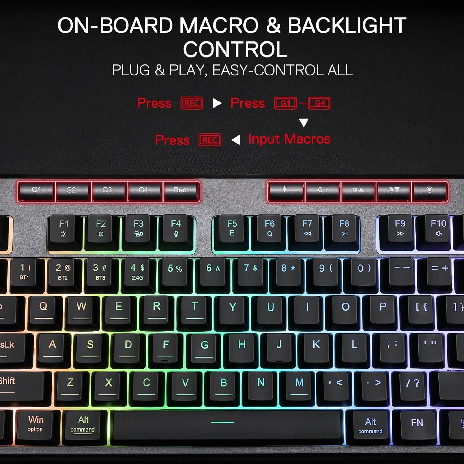 Macro keys and media controls