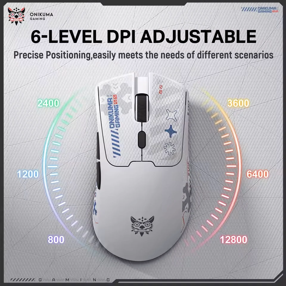 ONIKUMA DM01 Tri-Mode Gaming Mouse - White