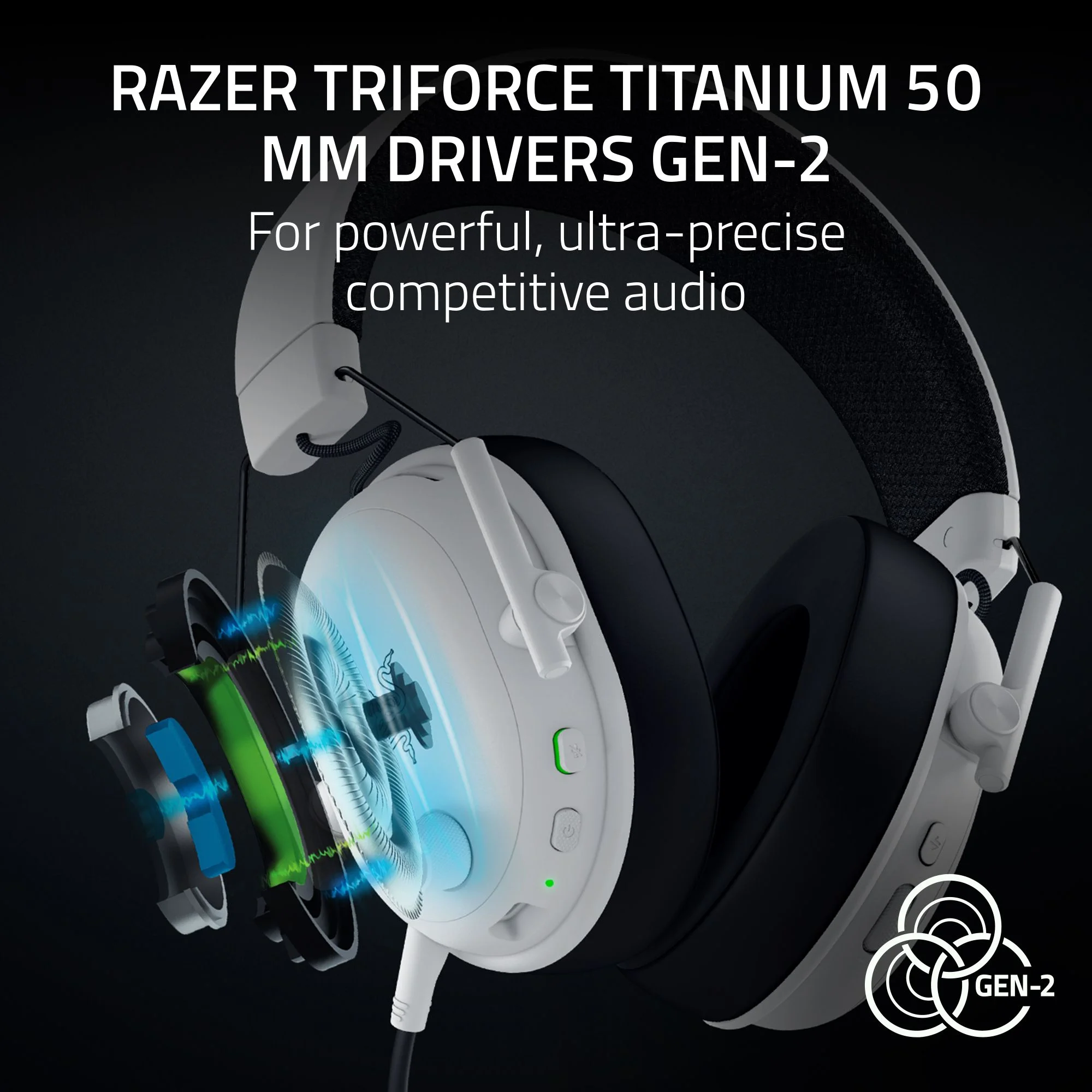 Razer BlackShark V3 Wireless Esports Gaming Headset - White