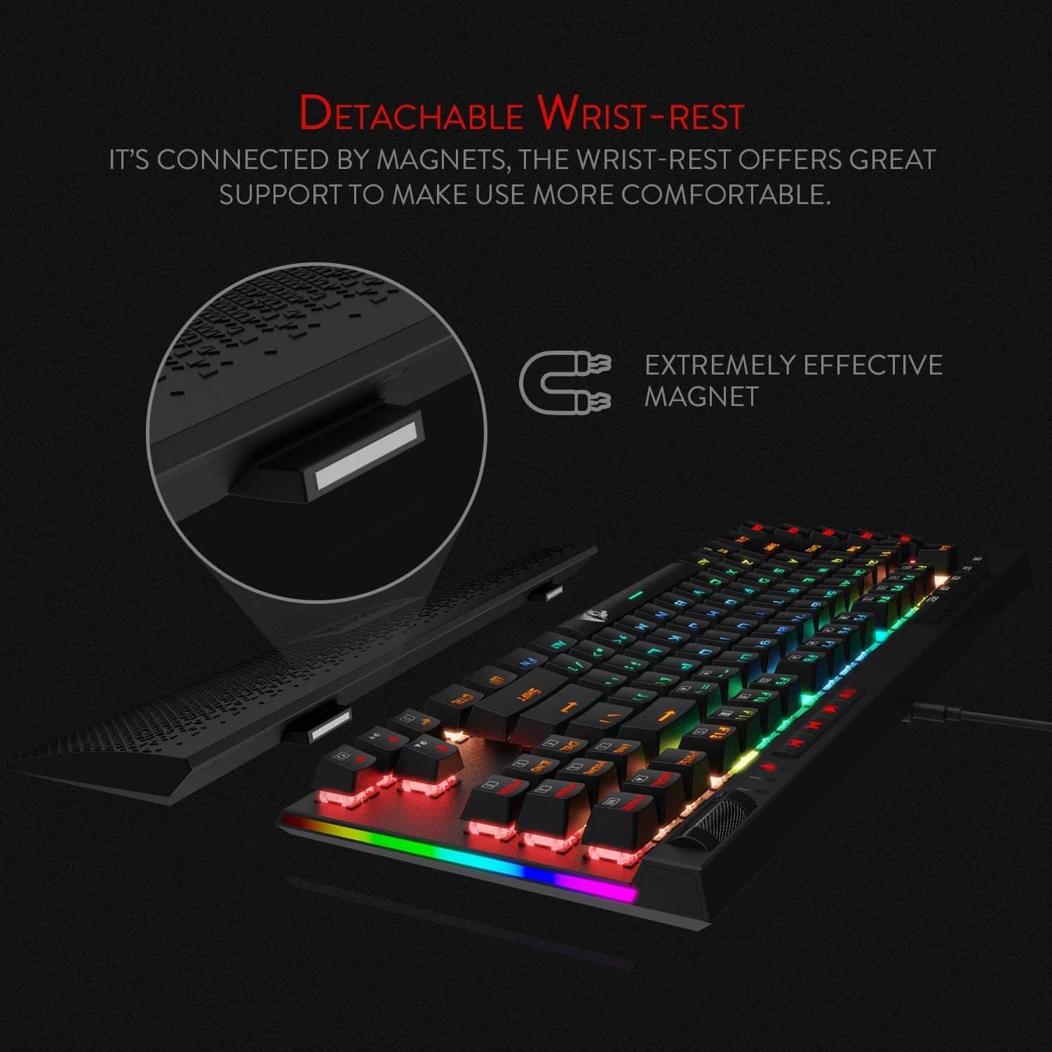 Redragon K587 RGB Magic-Wand Gaming Keyboard - Mechanical Blue Switches