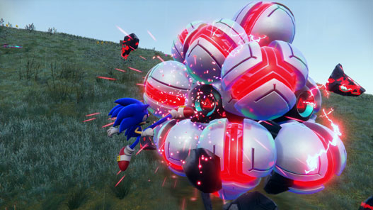 A screenshot of Sonic fighting