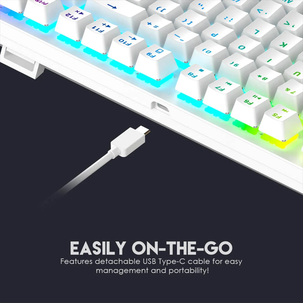 كابل USB-C قابل للفصل في كيبورد فانتك ماكس فيت 108 MK855