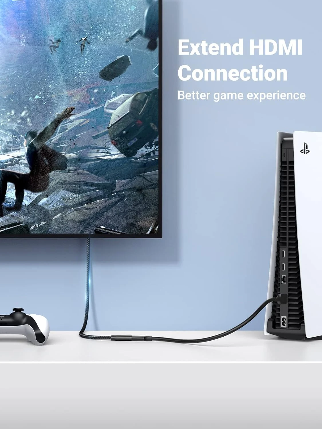 يوجرين HD151 كابل تمديد HDMI ذكر إلى أنثى – 1 متر