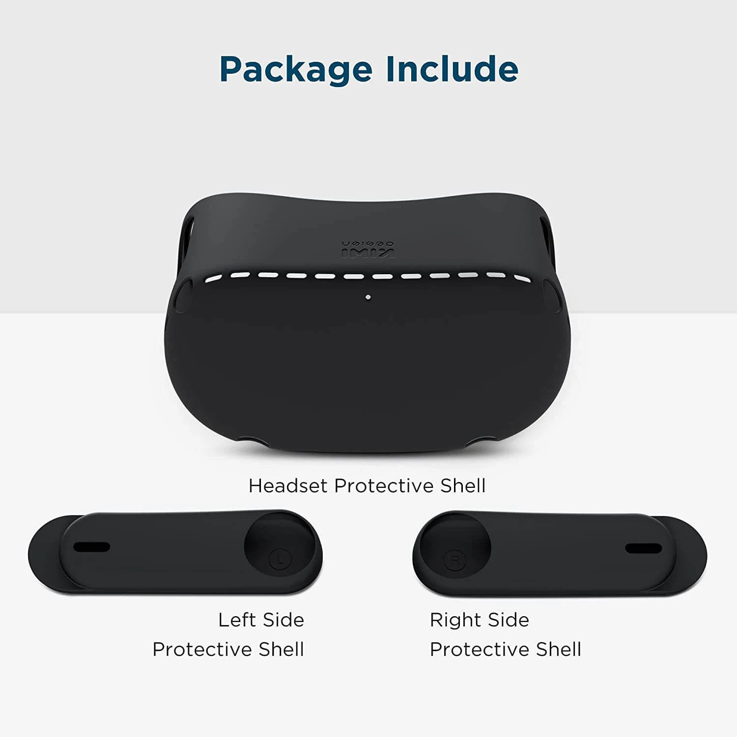 Kiwi design VR Silicone Shell Protective Cover for Oculus Quest 2 - Black