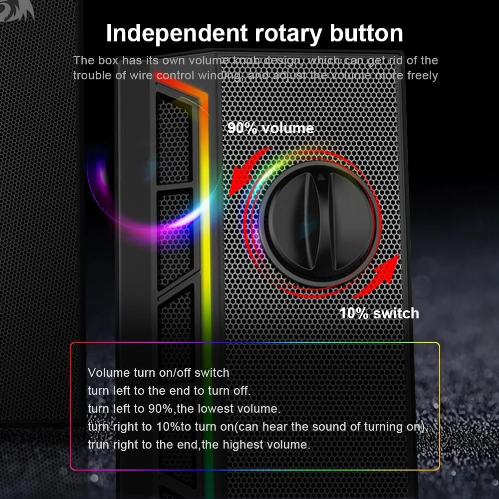 Redragon GS580 CALLIOPE RGB Wired Gaming Desktop Speakers