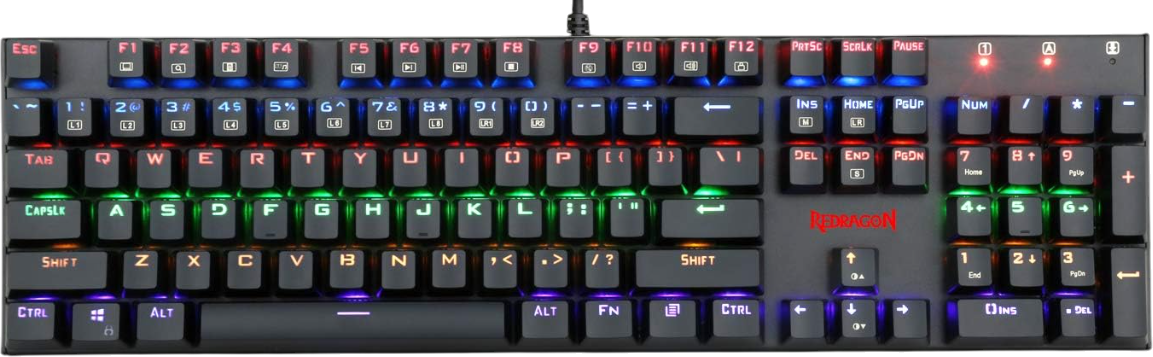 Redragon K565E Rudra Rainbow Mechanical Wired Gaming Keyboard - Blue Switch