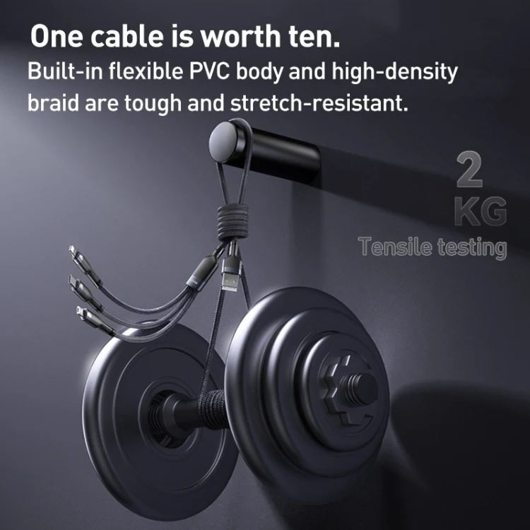 Yesido CA91 3 in 1 Braided Cable Fast Charge 3A - 1.2M - Black