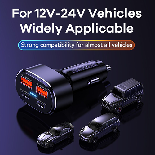 ريمكس RC-C329 شاحن سيارة سريع 75 وات 4 منافذ - أسود