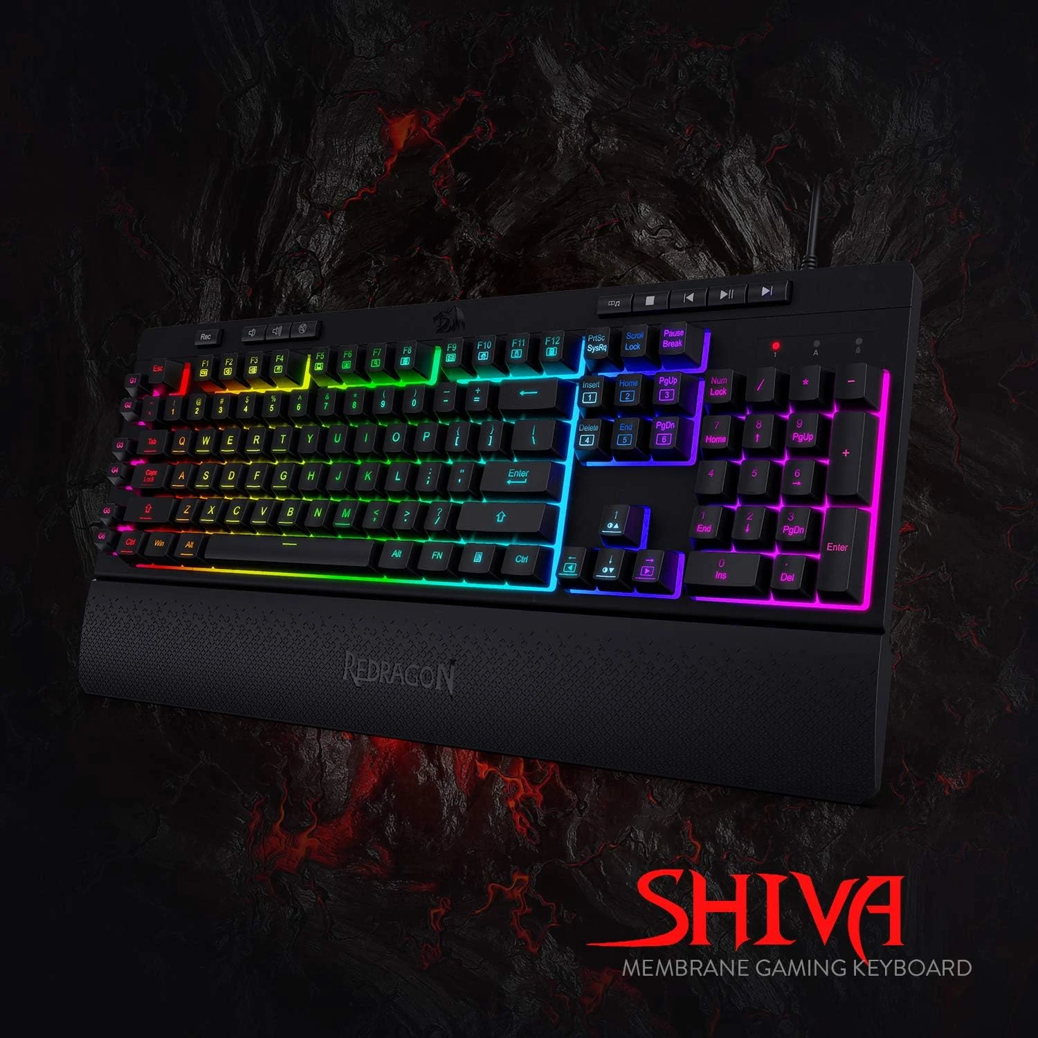 Redragon K512 SHIVA RGB Membrane Gaming Keyboard with Multimedia Keys