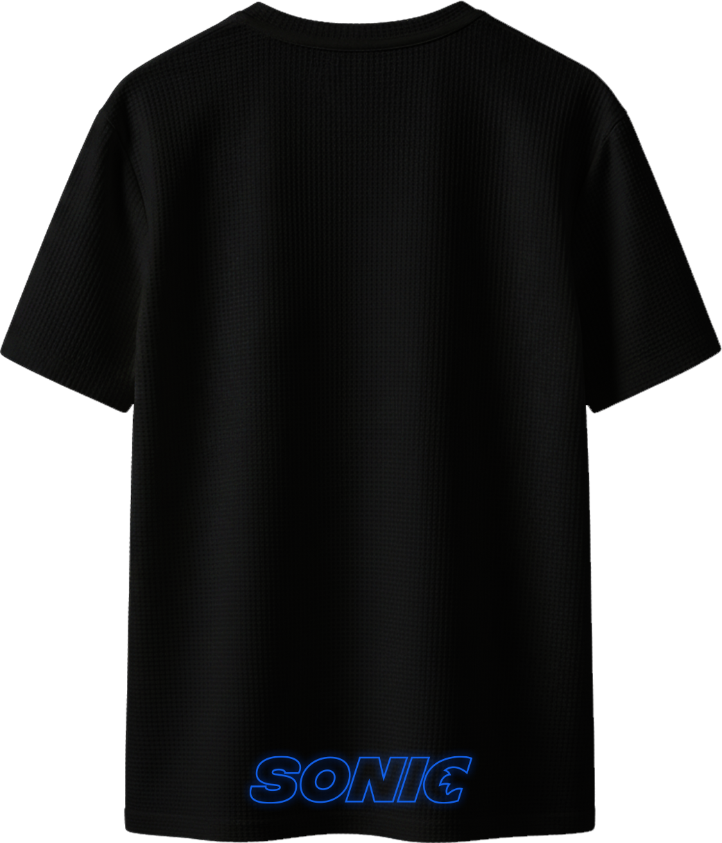 Blue Rush Sonic Kids T-Shirt Back View