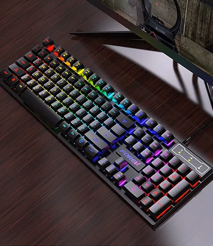 Keyboard Forev FV-Q1S with Rainbow Backlit LED Membrane