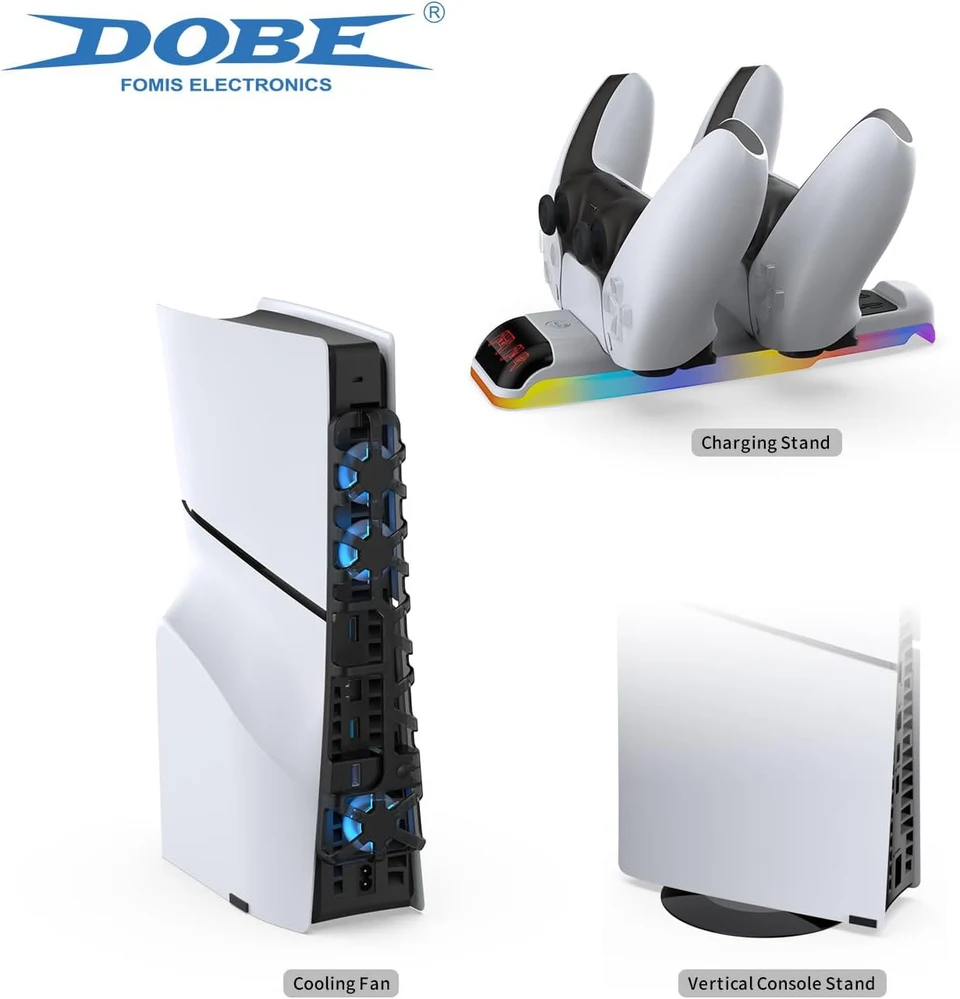 طقم ستاند DOBE 3 في 1 لـ PS5 Slim