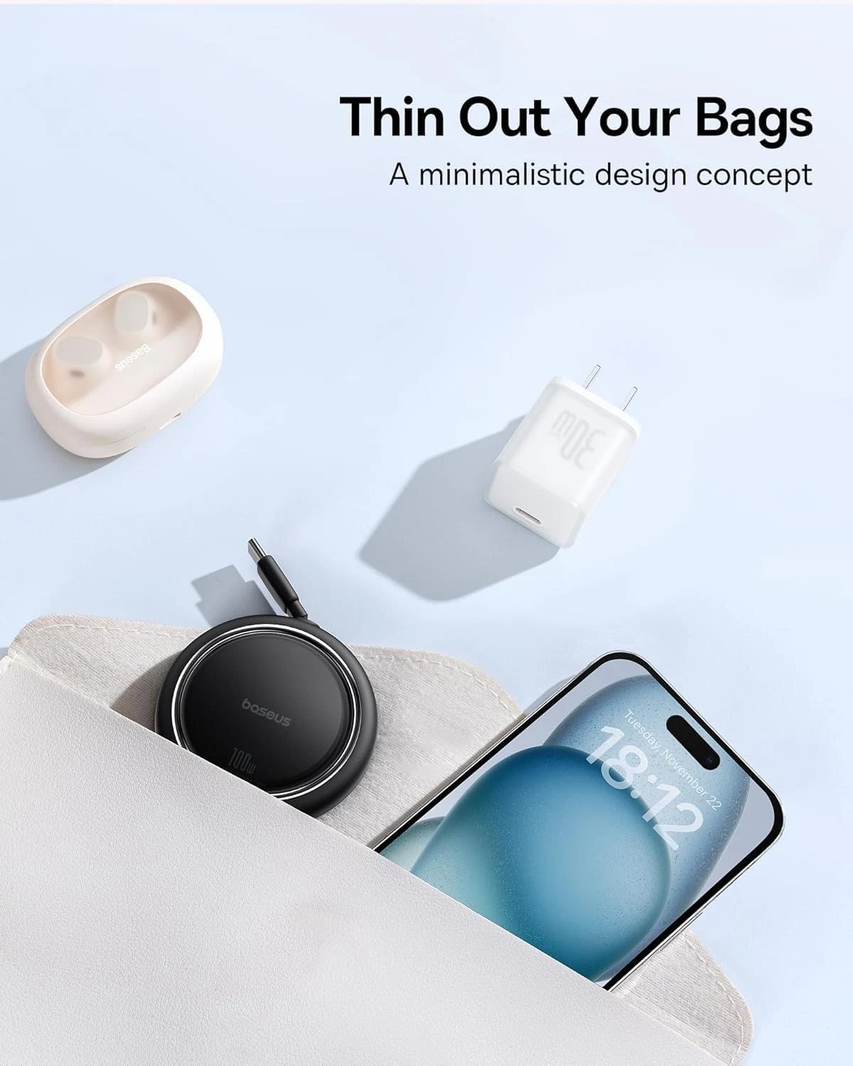 Baseus Free2Pull Mini Retractable USB-C to USB-C 100W - 2M - Black