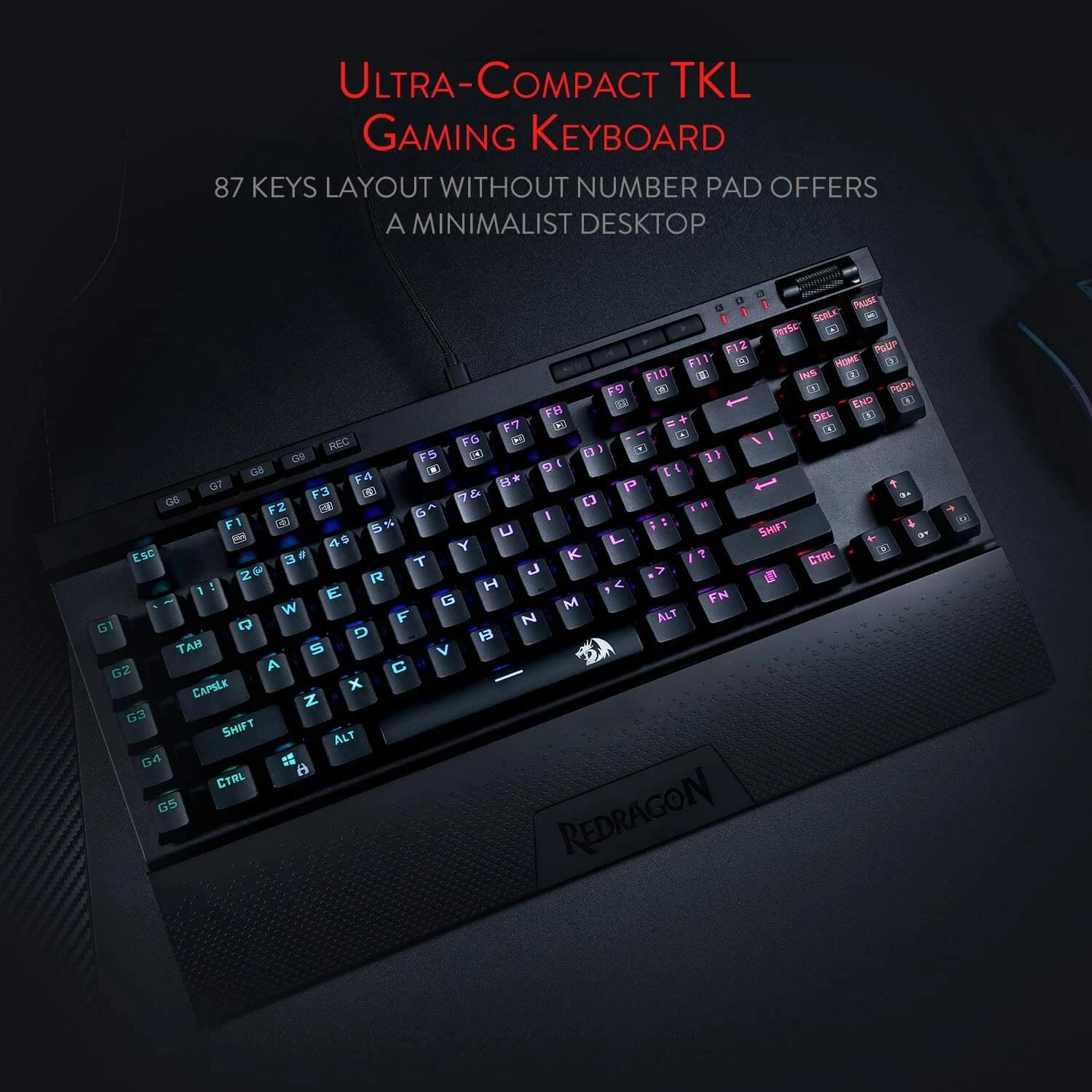 Redragon K587 RGB Magic-Wand Gaming Keyboard - Mechanical Blue Switches