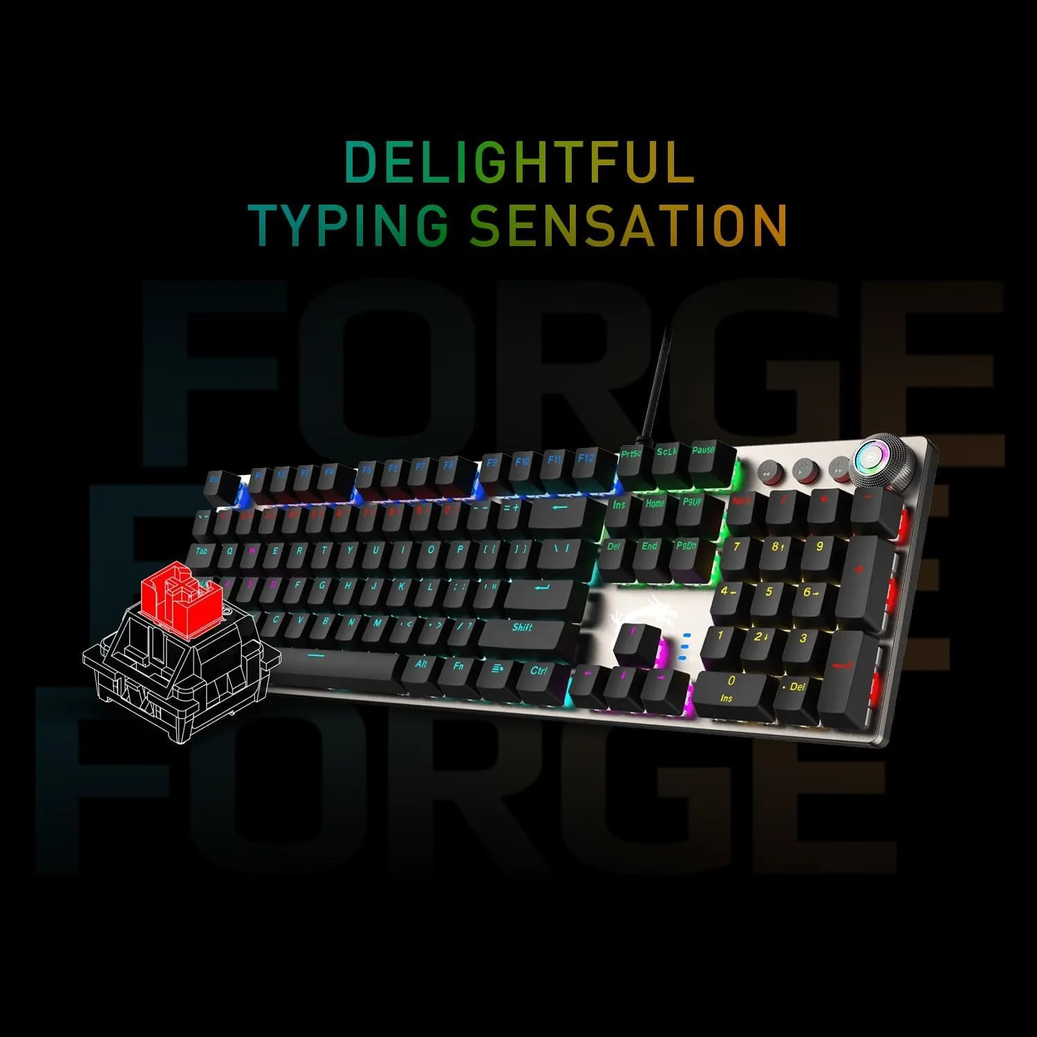 MSI FORGE GK310 Combo Mechanical Wired Gaming Keyboard Red Switch - Black