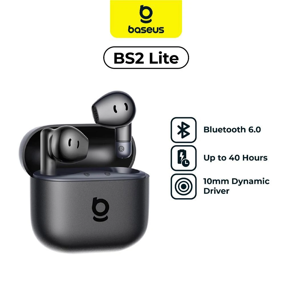 Baseus Bass BS2-Lite TWS True Wireless Earbuds - Black