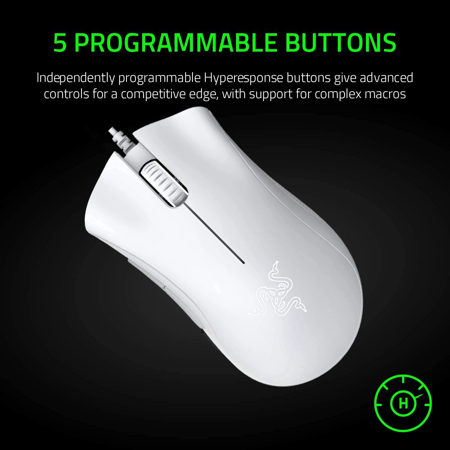 Razer Deathadder Essential Wired Gaming Mouse - White