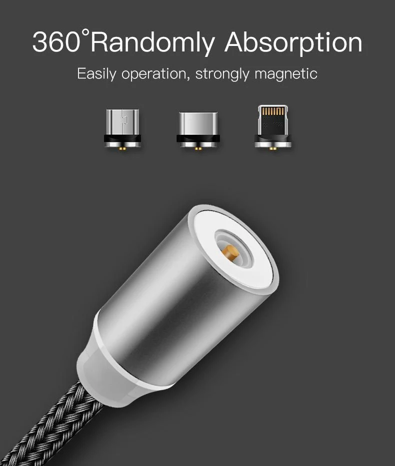 Yesido CA11 Detachable 3 In 1 Magnetic Braided Data Cable 1M - Silver