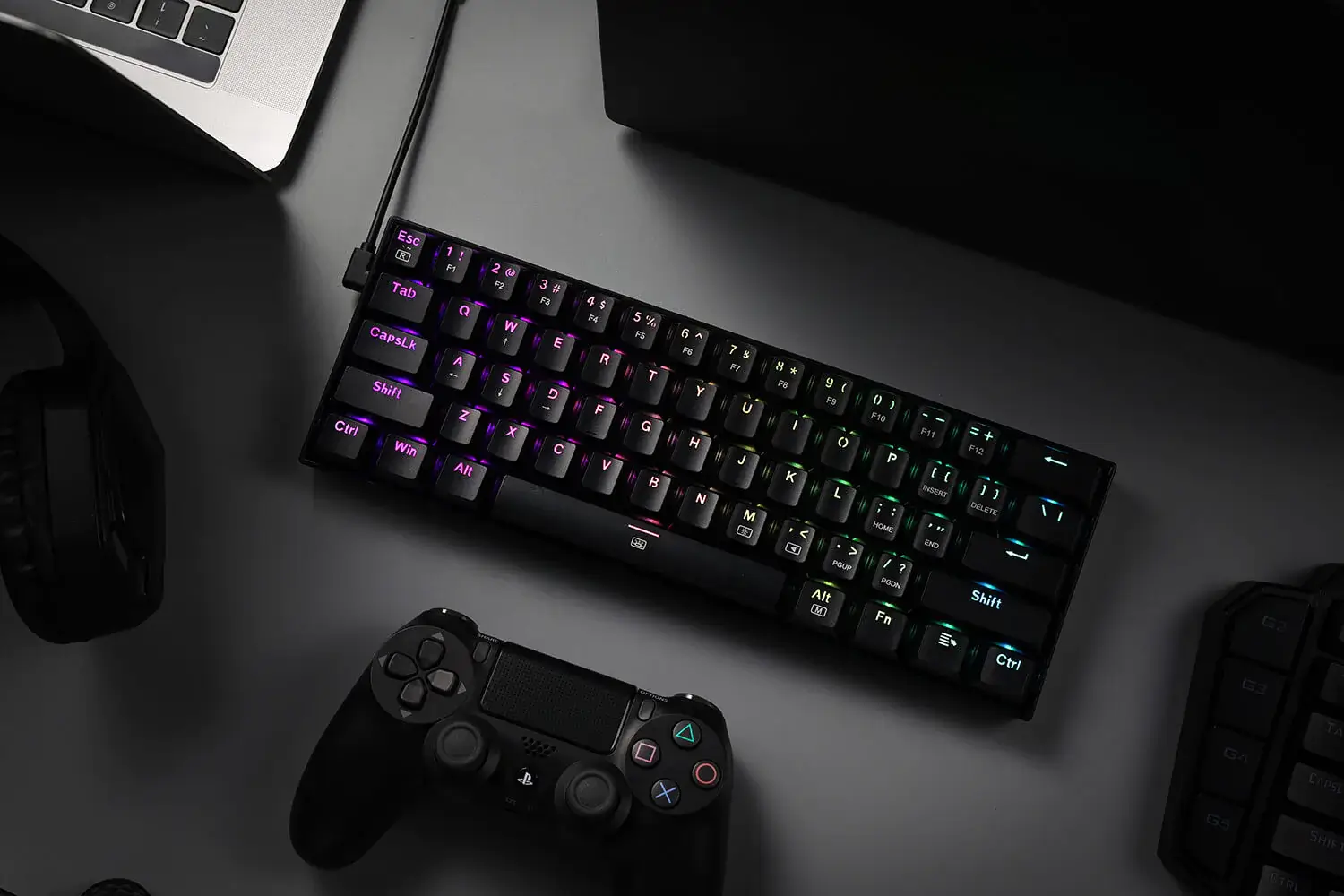 Redragon K630 Dragonborn 60% Wired RGB Gaming Keyboard with Linear Red Switches