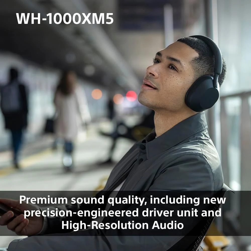 سوني WH-1000XM5 سماعة رأس لاسلكية بإلغاء ضوضاء – أسود