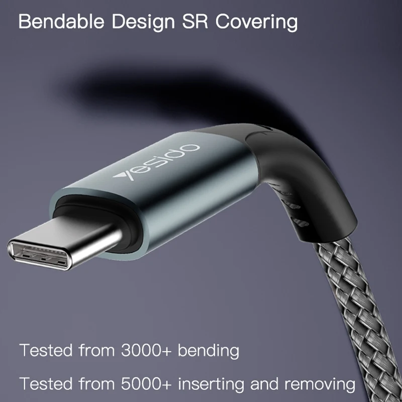 Yesido CA62 Aluminum Aloy USB to Type-C Braided Data Cable - 1.2M
