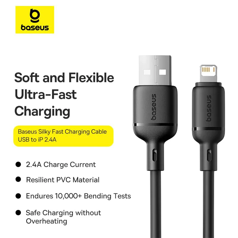 Baseus Silky Series USB-A to Lightning Cable 2M Black