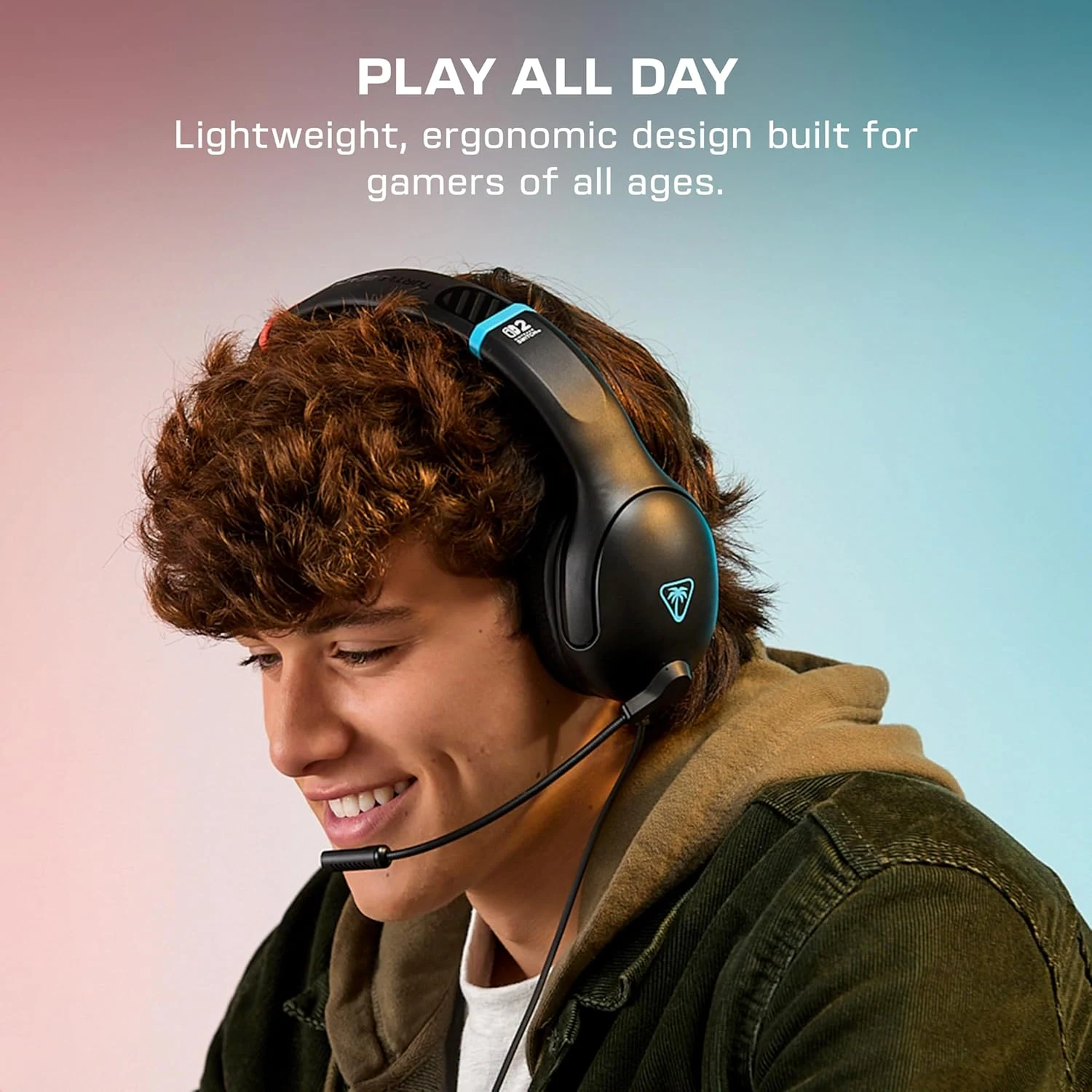 Turtle Beach Airlite Fit Wired Gaming Headset for Switch - Charcoal Blue/Red