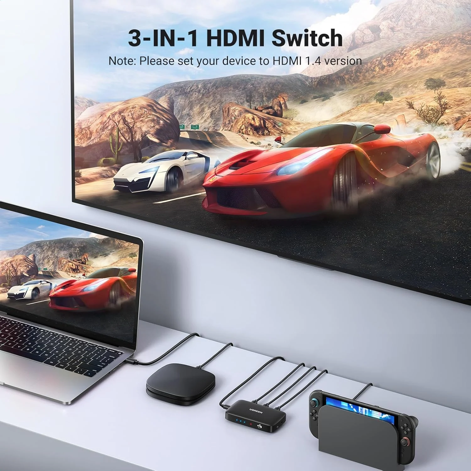 UGREEN CM332 HDMI Switcher 3 In 1 Out 4K@30HZ