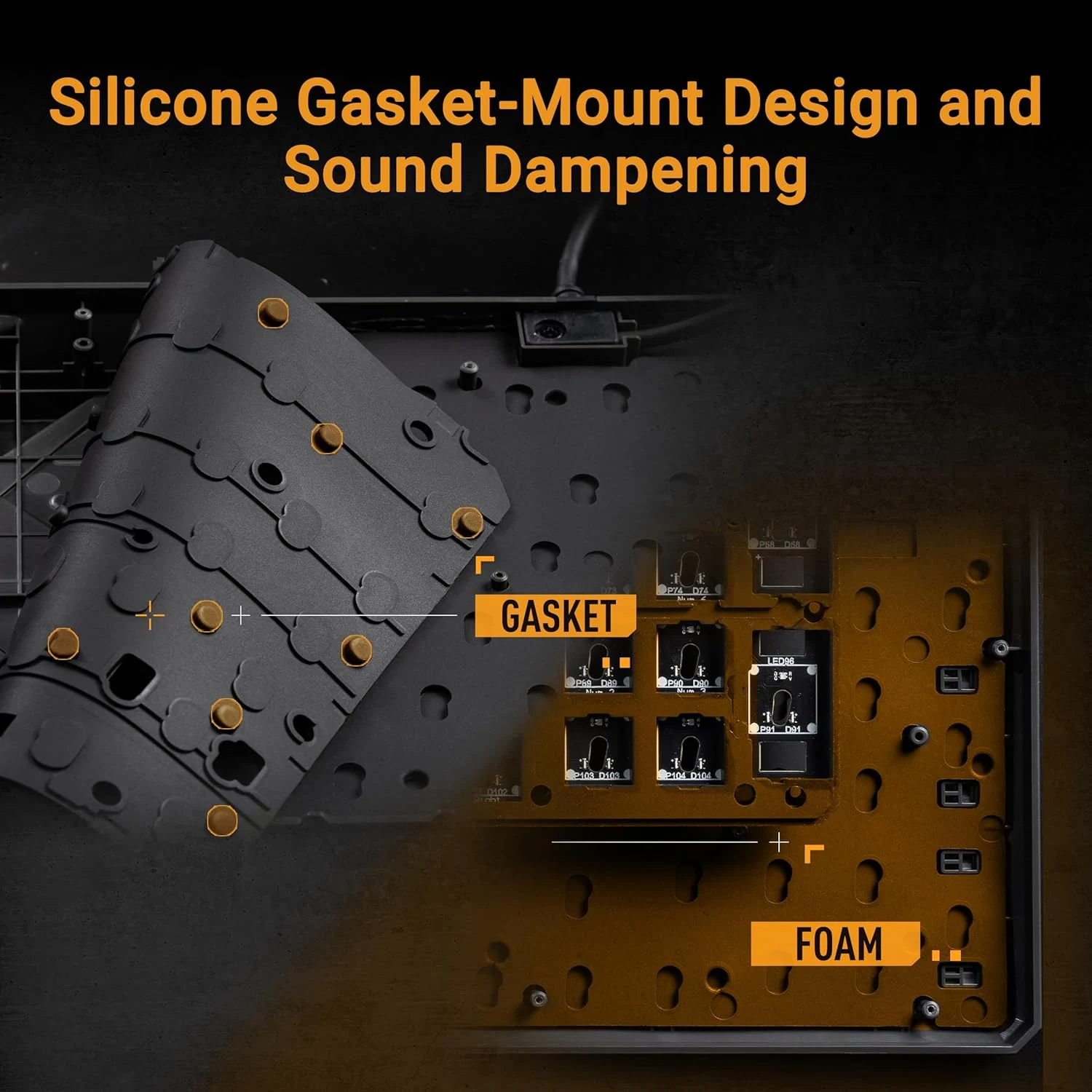 Gasket mount + dampening foam