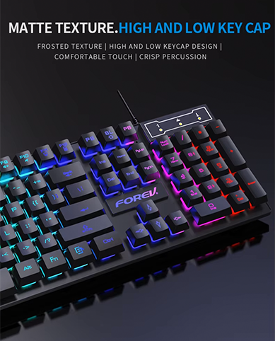 Keyboard Forev FV-Q1S with Rainbow Backlit LED Membrane