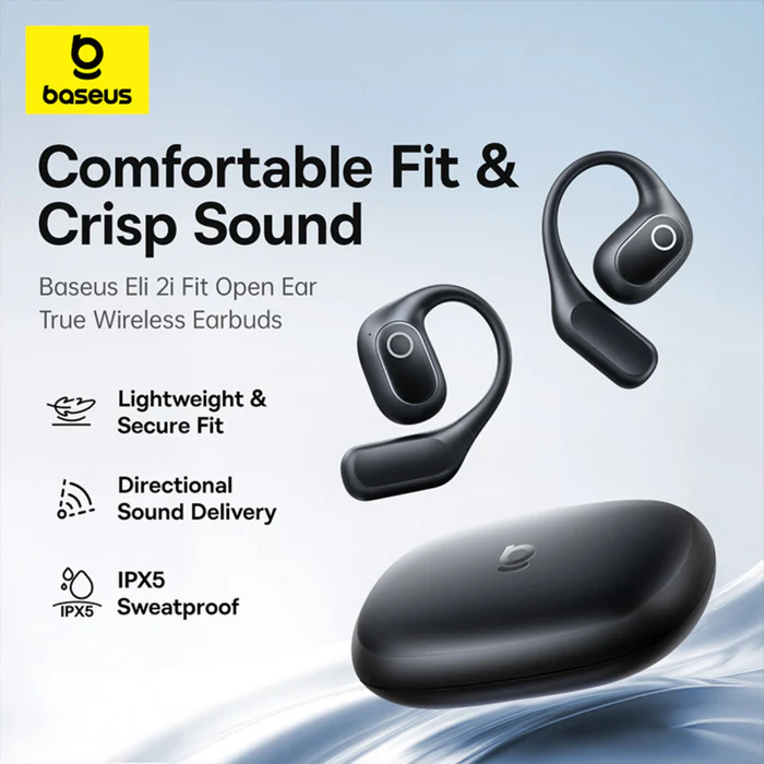 Baseus Eli 2i Fit Open-Ear TWS True Wireless Earbuds - Black