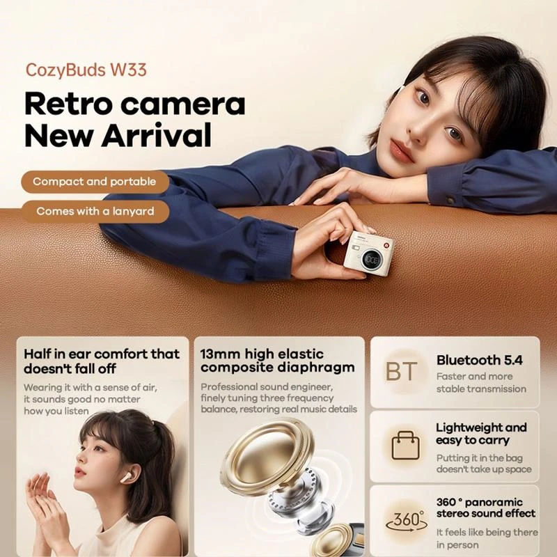 ريماكس CozyBuds W33 سماعات أذن لاسلكية بلوتوث – أوف وايت