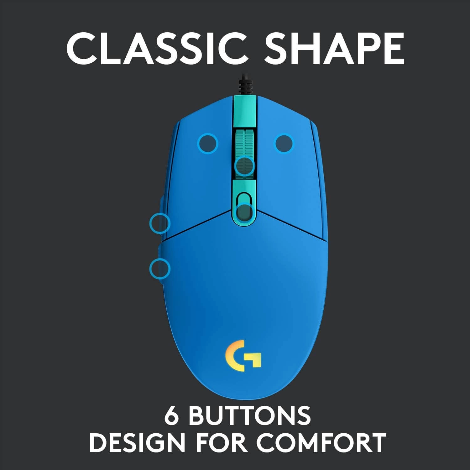 Logitech G203 Lightsync Optical Wired Gaming Mouse RGB - Blue