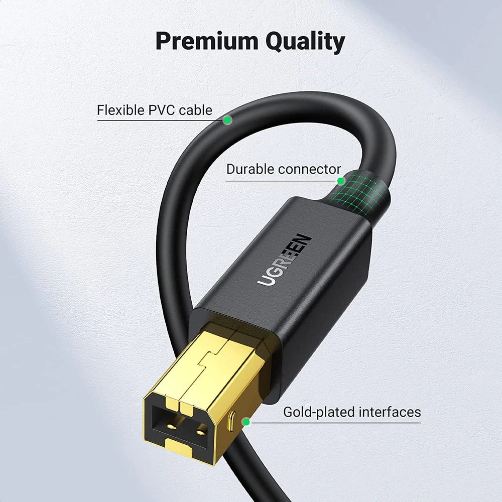 UGREEN US135 USB 2.0 A to B Printer Cable – 2M