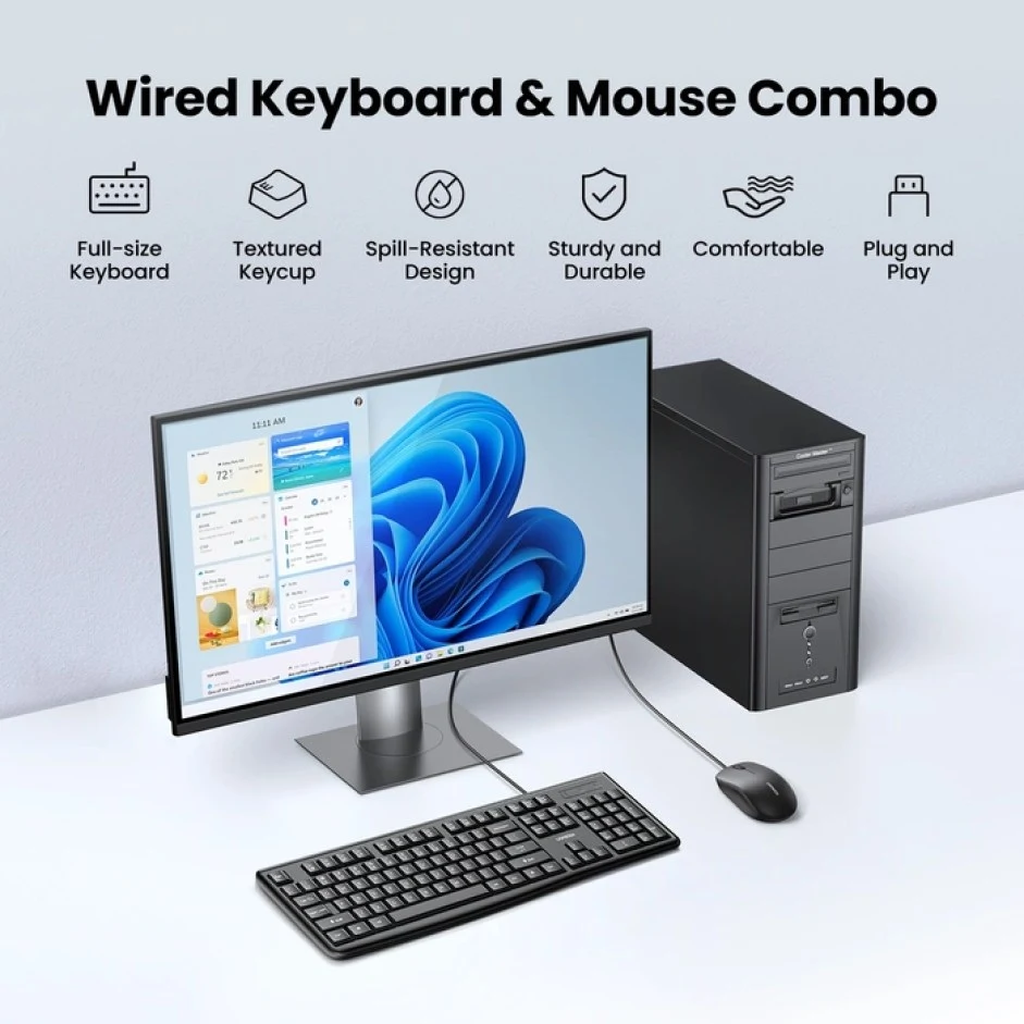 UGREEN MK330 USB Keyboard & Mouse Combo – Arabic Layout