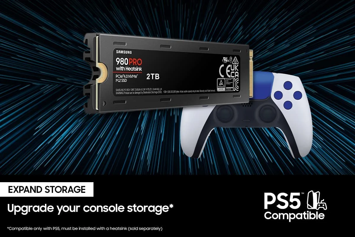Samsung 980 Pro SSD Hard Drive with Heatsink - 1TB