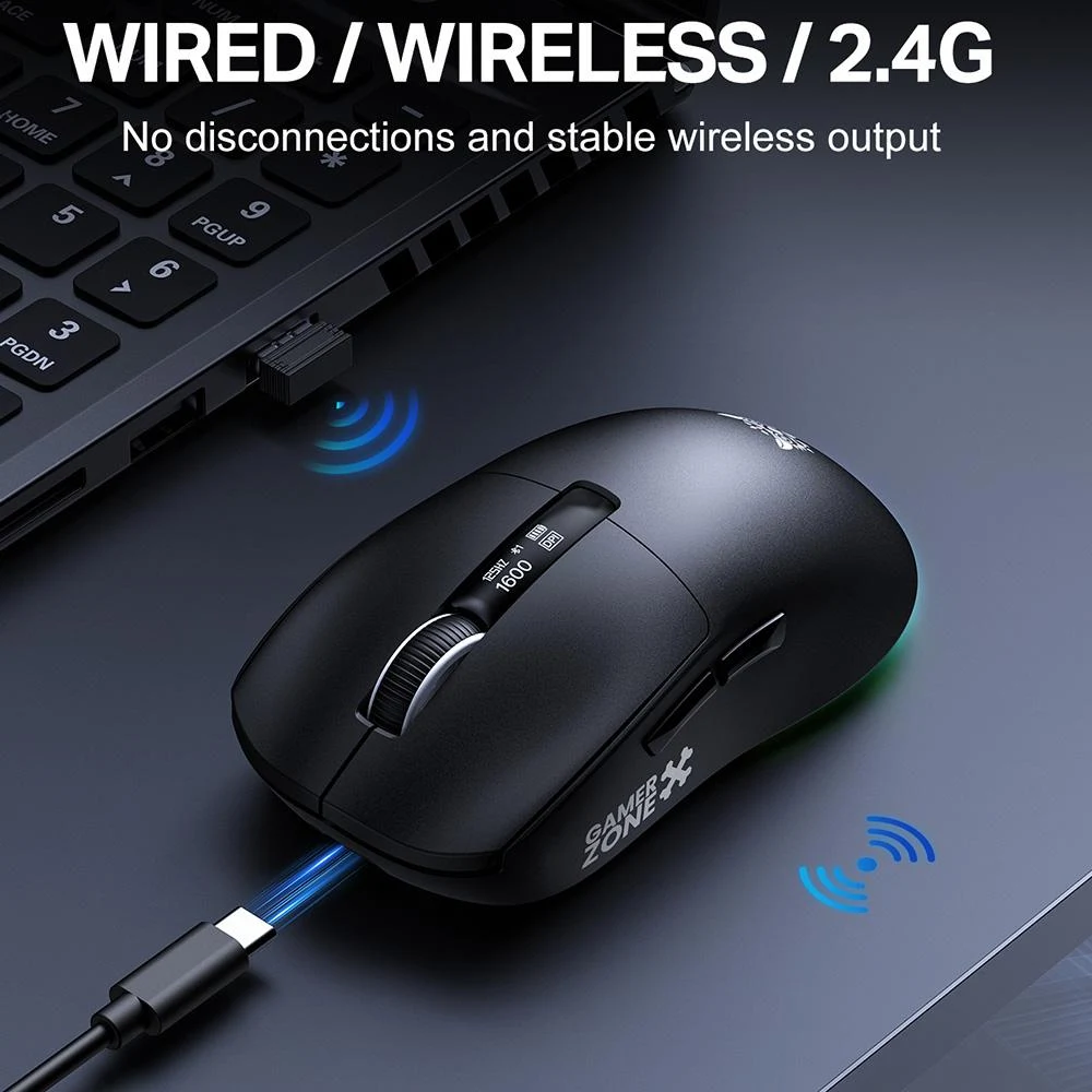 ONIKUMA DM07 Tri-Mode RGB Gaming Mouse - Black