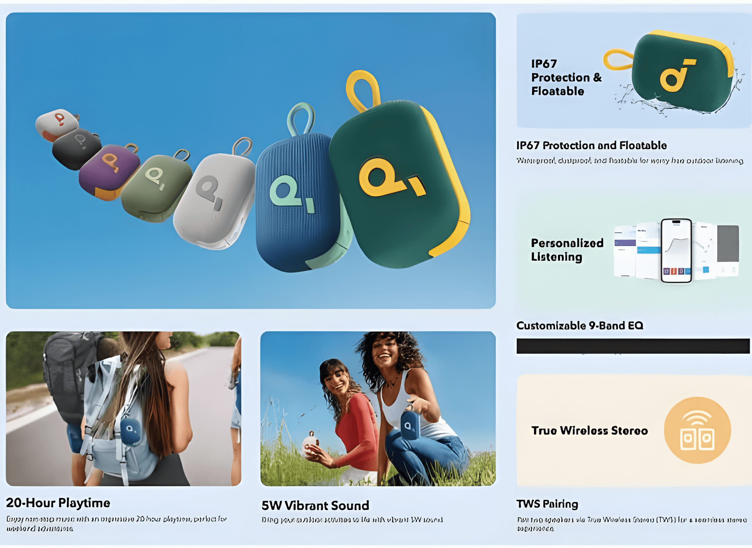 Anker Soundcore Select 4 Go Bluetooth speaker - Green/Yellow