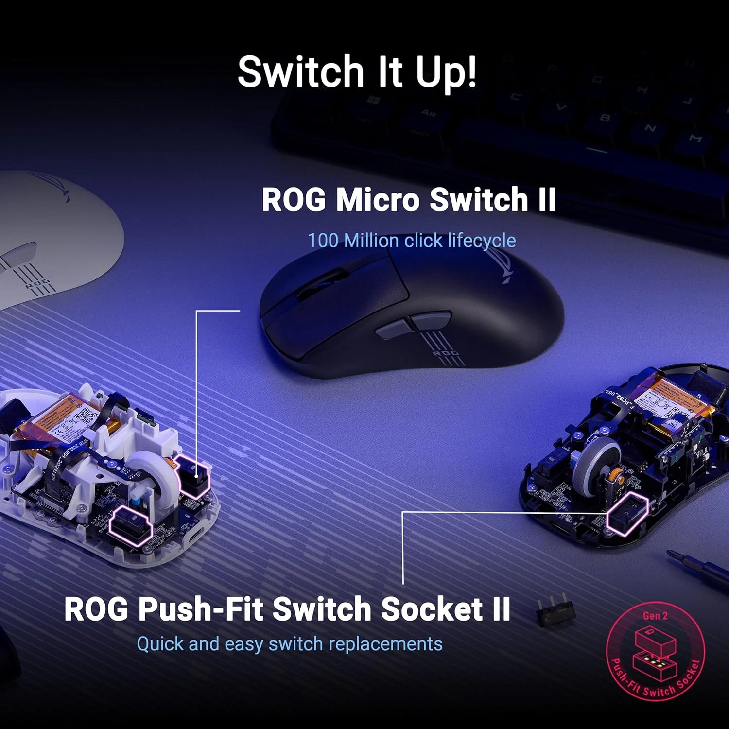 ASUS ROG Keris II Origin RGB Wireless Gaming Mouse - Black