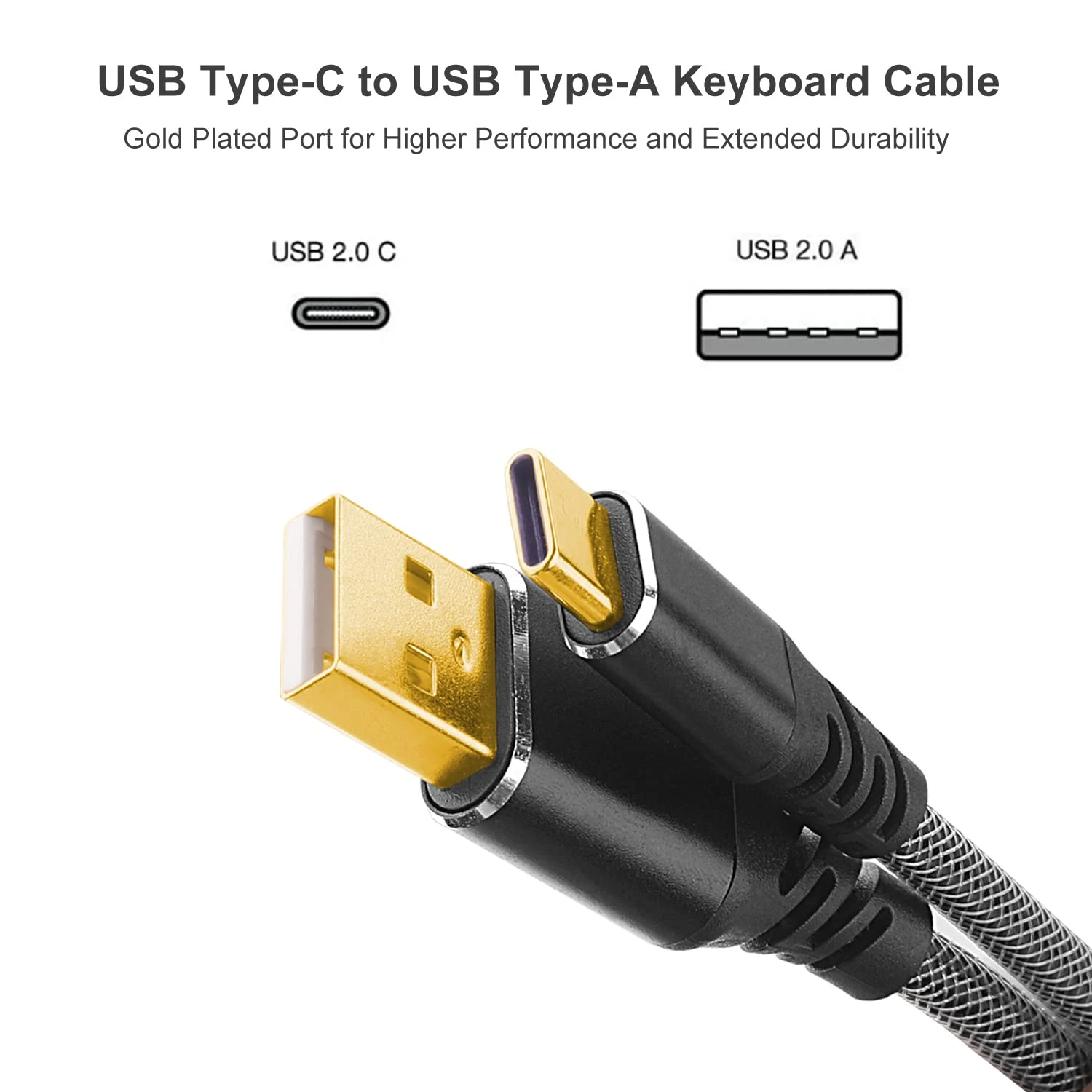 Redragon A115B Type C USB Coiled Spring Cable - 1.6M - Black