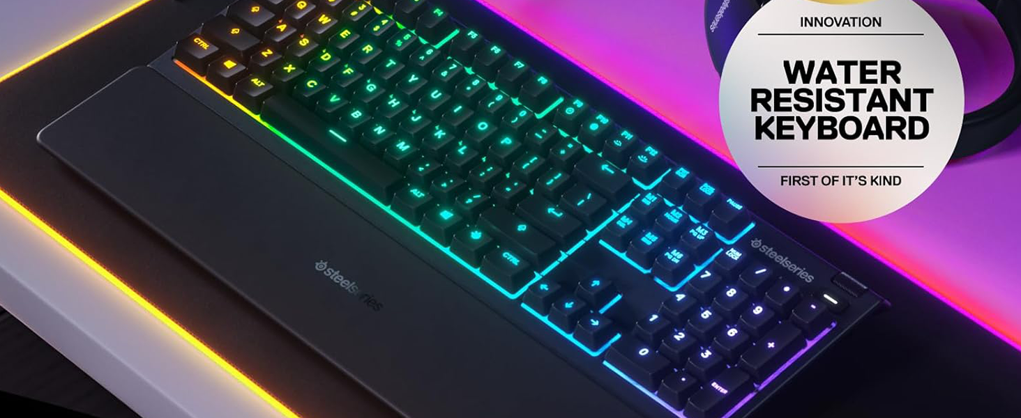 SteelSeries Apex 3 Wired RGB Gaming Keyboard - Black