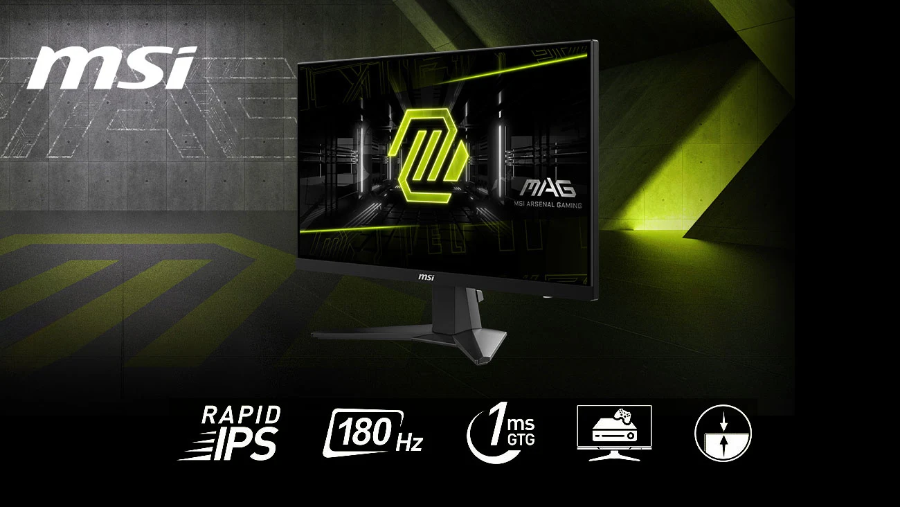 MSI MAG 256F – 24.5" FHD 180Hz Rapid IPS Gaming Monitor