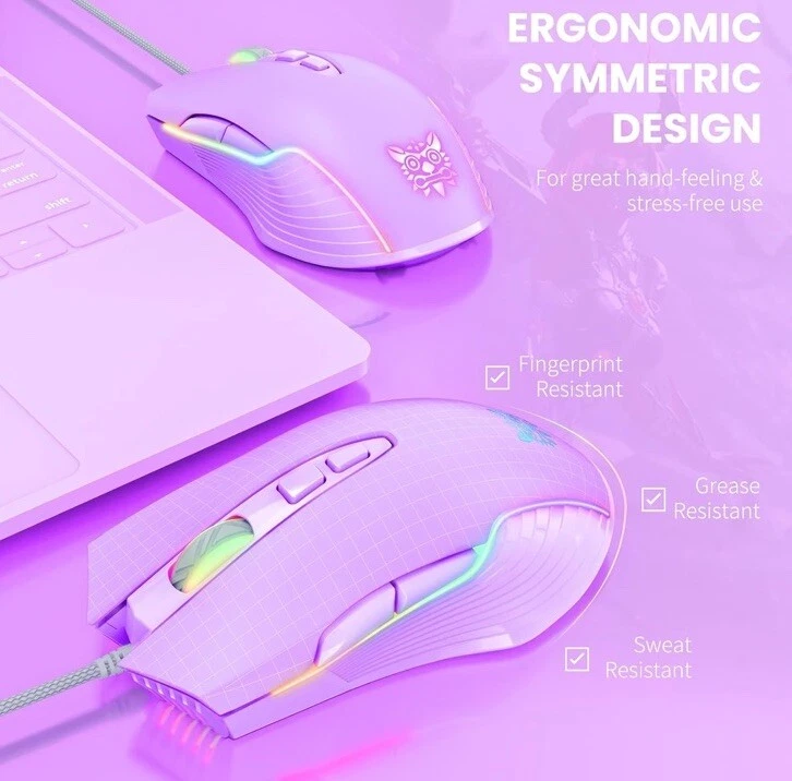 ONIKUMA CW905 RGB Wired Gaming Mouse - Purple