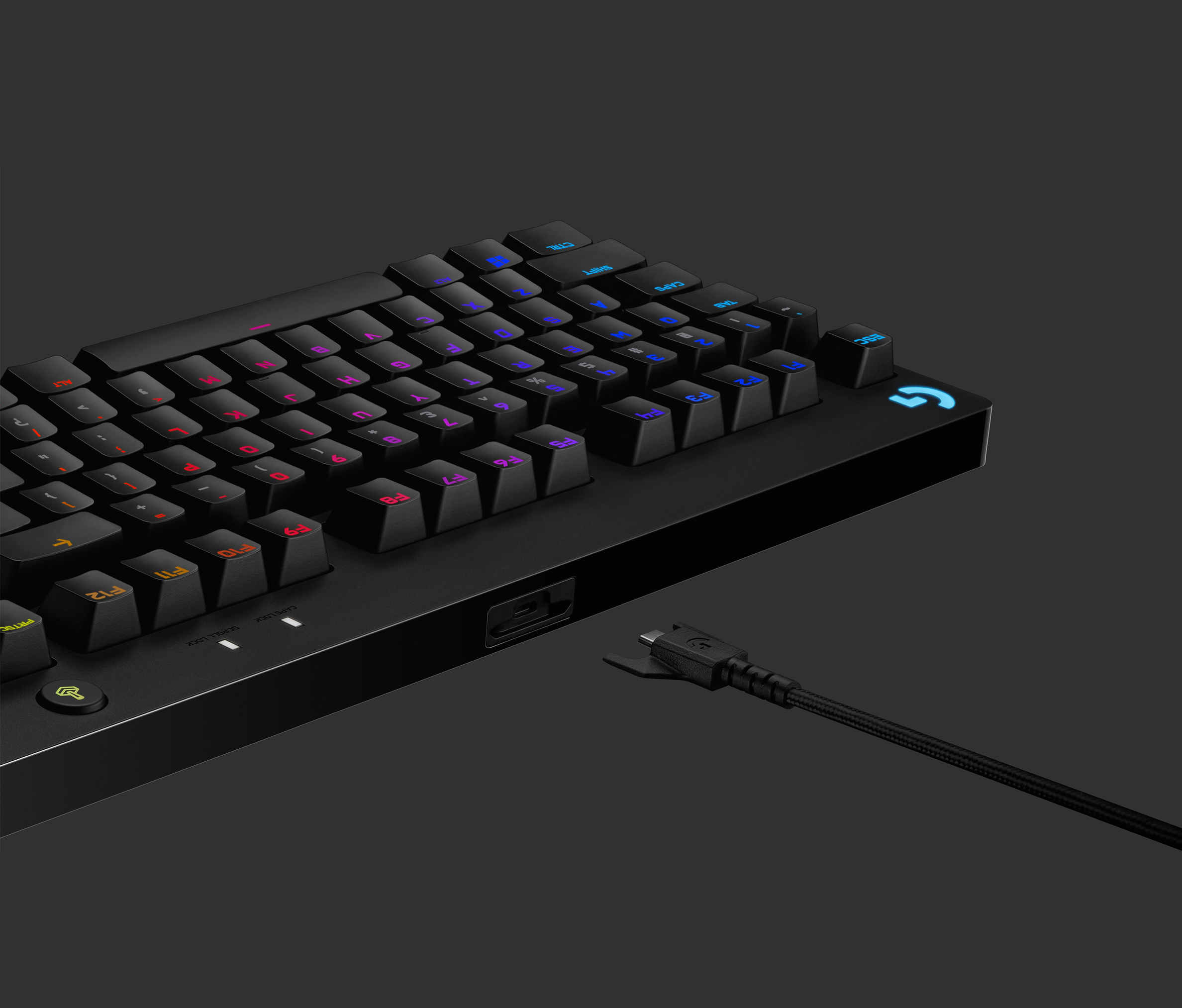 Logitech G PRO RGB Gaming Wired Keyboard with Mechanical Blue Clicky Switches - Black