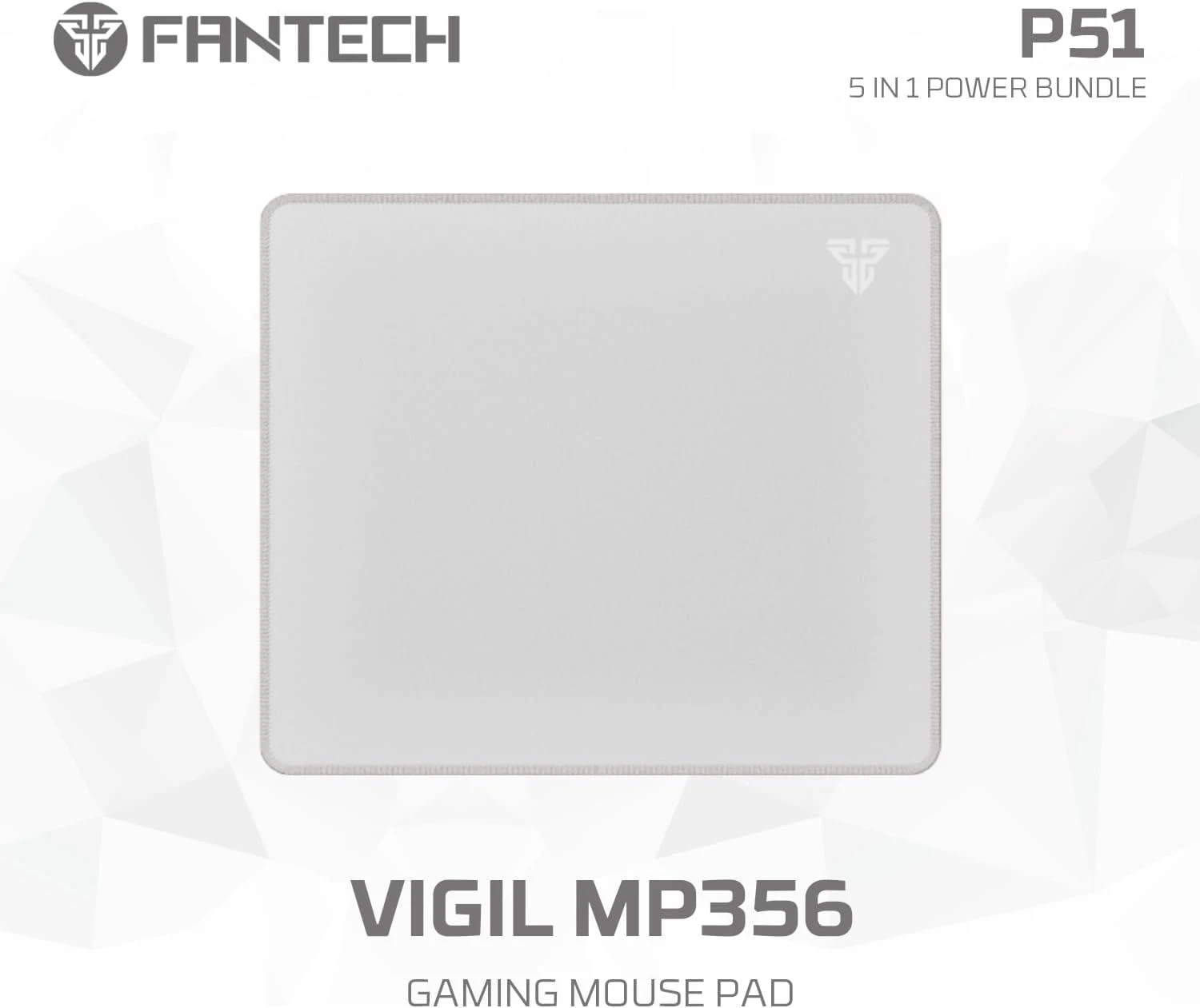 Fantech P51 Combo Power 5×1 Gaming Keyboard+Mouse+Mousepad+Headset+Headset stand - White