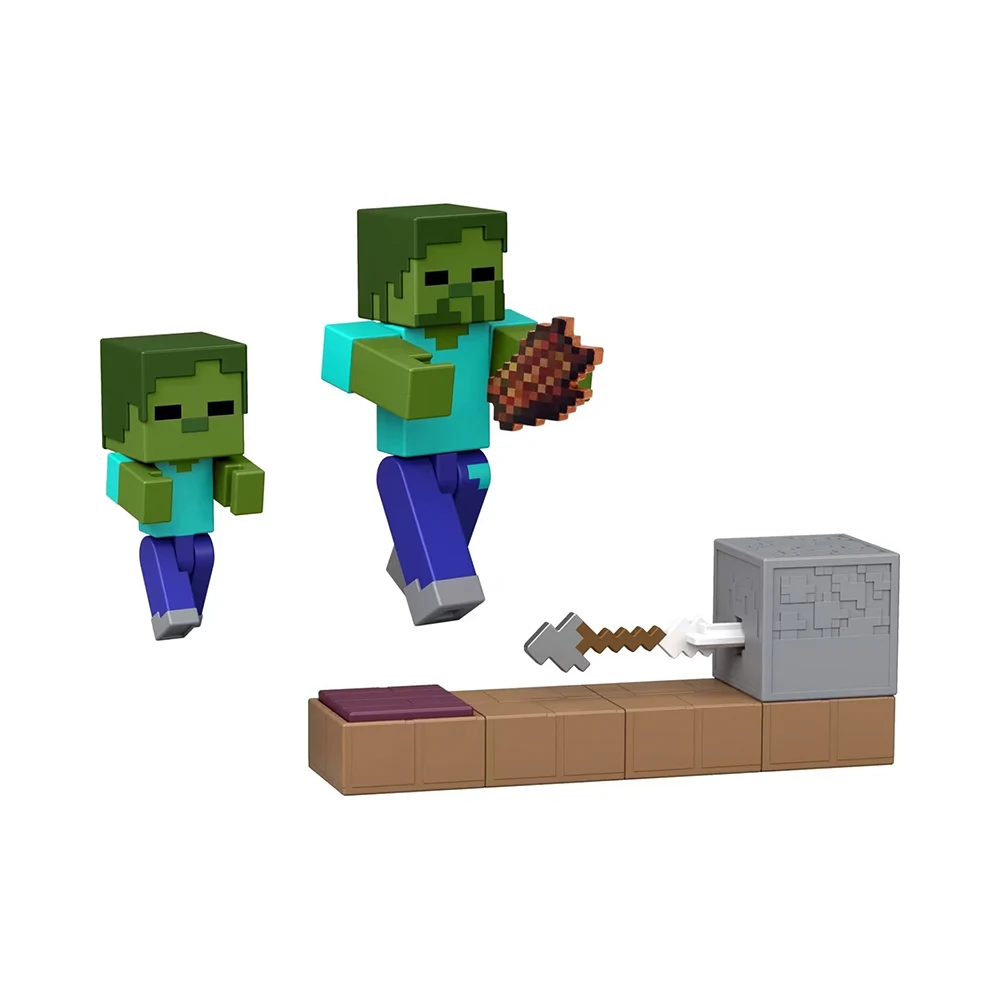 مجسما Minecraft Zombie وBaby Zombie