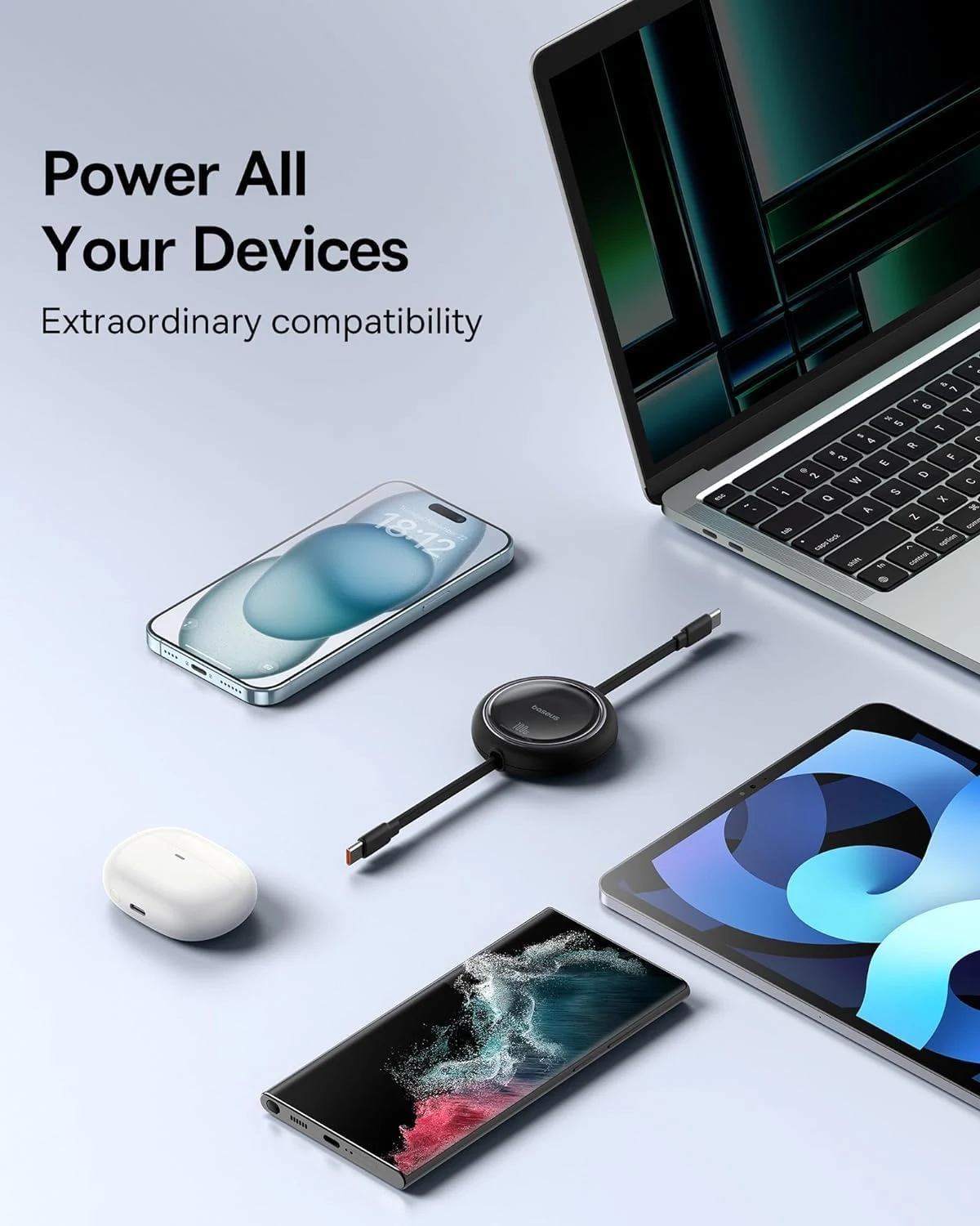 Baseus Free2Pull Mini Retractable USB-C to USB-C 100W - 2M - Black