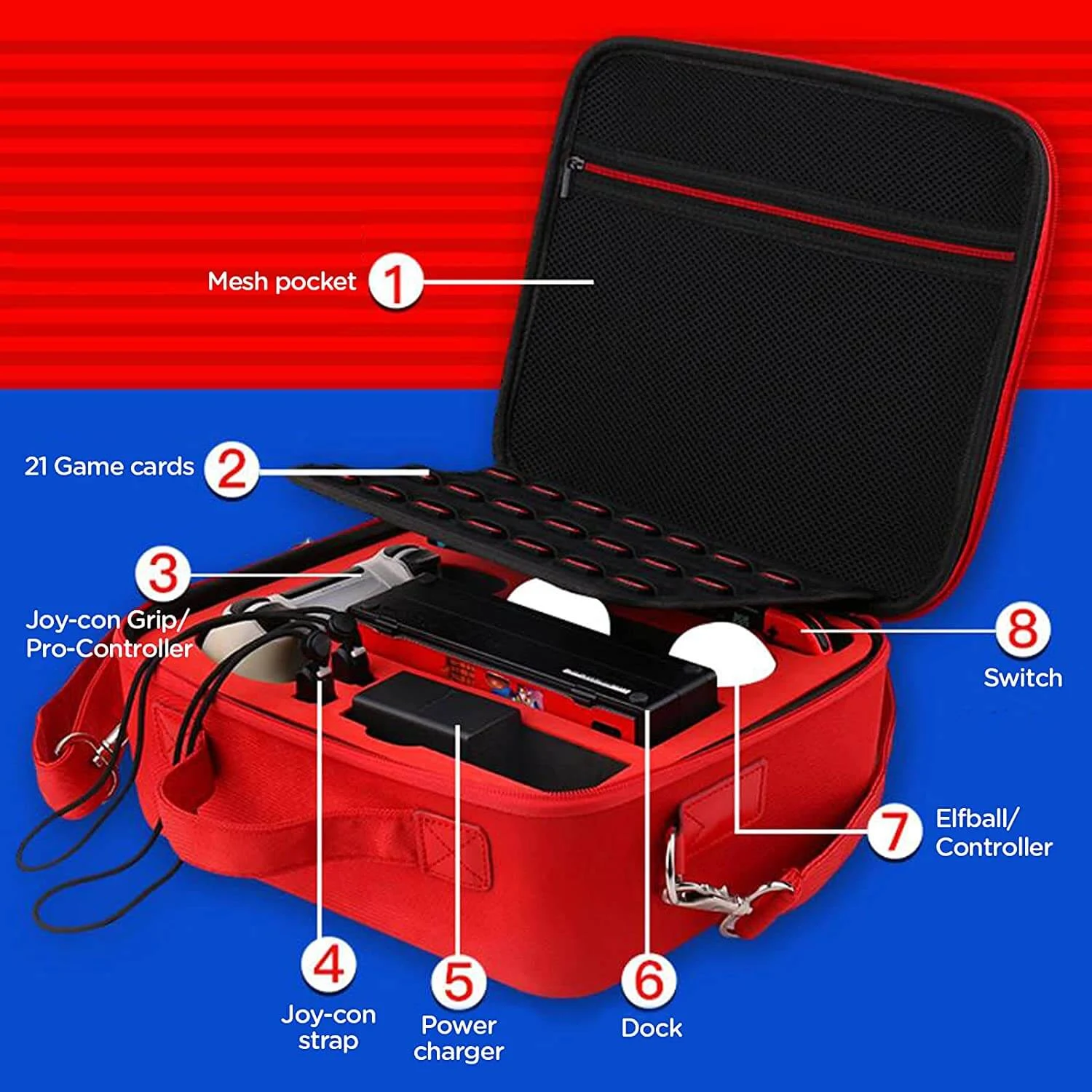 Mario Travel Case For Nintendo Switch Deluxe Travel